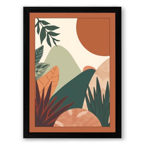 Geometry Botanical Framed Wall Art Print A3 (42×29.7cm) Black, Wall Decor for Living Room, Bedroom, Office & Home, Ready to Hang, Art Gift