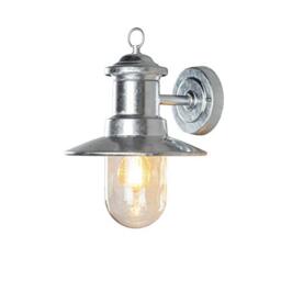 Konstsmide Outdoor Lights Napoli Down Outdoor Wall Light Ships Light/1 x 60 W E27 Max Wall Lamp/Clear Glass Globe / IP44 / Outside Light Hot Dipped Galvanised Steel,7346-320