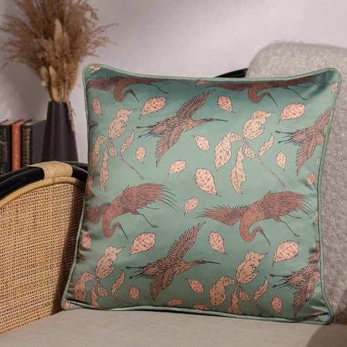 Paoletti Harper Feather Filled Cushion - Twin Pack, Bay Green, 45 x 45cm
