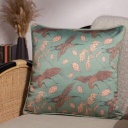 Paoletti Harper Feather Filled Cushion - Twin Pack, Bay Green, 45 x 45cm