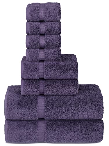 Chakir Turkish Linens - Hotel & Spa Quality 100% Cotton Premium Turkish Towels - Soft & Absorbent (8-Piece Towel Sets, Plum)