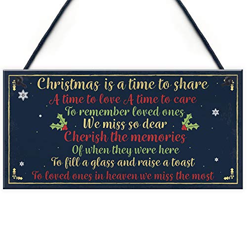 RED OCEAN Christmas Xmas Memorial Tree Hanging Decoration Bauble Family Grave side Memorial Poem Quote Gift