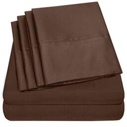 Sweet Home Collection 6 Piece Bed Sheets 1500 Thread Count Fine Microfiber Deep Pocket Set-Extra Pillow Cases, Value, Queen, Chocolate