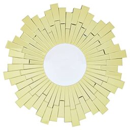 Premier Housewares Wall Mirror Bathroom/Bedroom/Hallway Wall Mounted Mirrors With Matte Gold Finish/Minimalistic Round Mirrors For Living Room 2 x 80 x 80