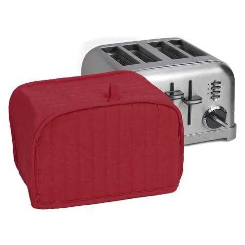 "Ritz Premium Universal Four Slice Toaster Cover, 11.25"" x 7.25"" x 10.5"", Polyester and Cotton Quilted, Fingerprint Protector, Super Soft Dust Cover, Paprika Red"