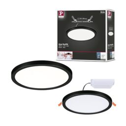 Paulmann 79963 recessed LED panel Areo IP44 175mm round incl. 1x13W Warm white Black Plastic Lighting system 3000K