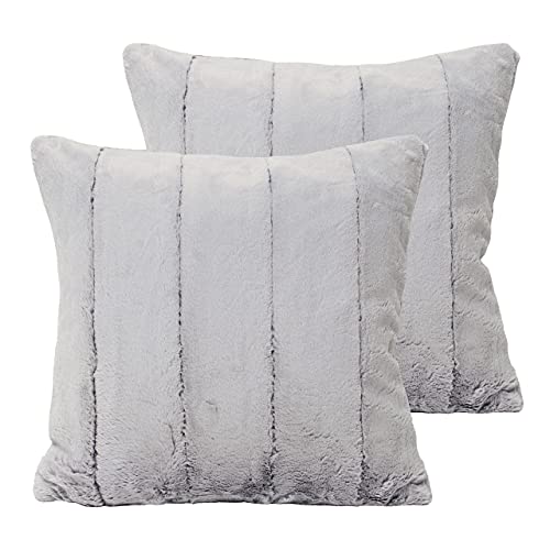 Paoletti Empress Feather Filled Cushions (Twin Pack), Polyester, Grey