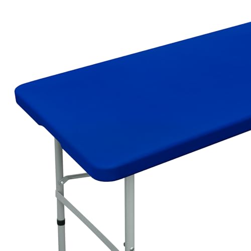 NEWISHER Fitted Rectangle Tablecloth 36 x 72 Inch Elastic Table Cloth - Blue Stretch Spandex Table Cover, Washable Polyester Top Cap Cover, Tablecloth for Dining Picnic Camping Indoor and Outdoor