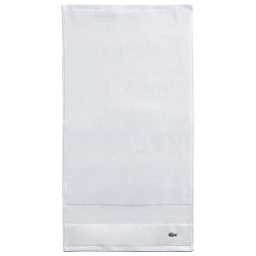 "Lacoste Heritage Supima Cotton Hand Towel, White, 16"" x 30"""
