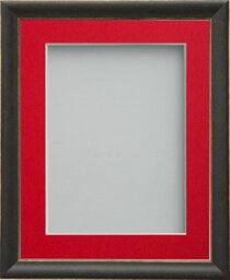 Frame Company Darcy Black Picture Photo Frames with Red Mount, A2 for A3 *Choice of Colours* Fitted with Perspex