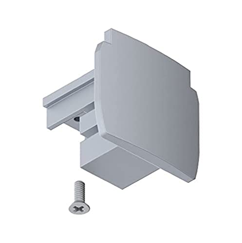 Paulmann ProRail3 91382 Rail System Connector End Cap Pack of 1 35 x 31.5 mm Silver Rail Systems Ceiling Rail Plastic