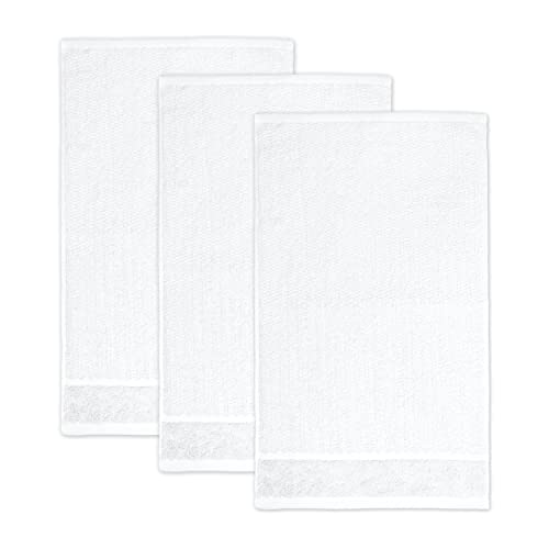 Frottana Pearl guest towel 30 x 50 cm made of 100% cotton, snow 3er set