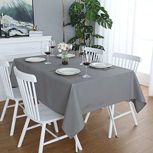 FOLINS&HOME Light Grey Rectangle Tablecloth 54 x 78 Wrinkle Free Waterproof Polyester Table Cloths, Spillproof Heavy Duty Washable Table Cover for Party, Banquet, Indoor and Outdoor-Oblong/Rectangular