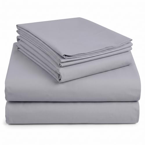 XL Knit 100% Cotton Jersey Duvet Cover Set Extra Soft Breathable Hypoallergenic 15 Inch Deep Pockets 54 x 80 Inch Extra Long Double 4 Pieces Light Grey