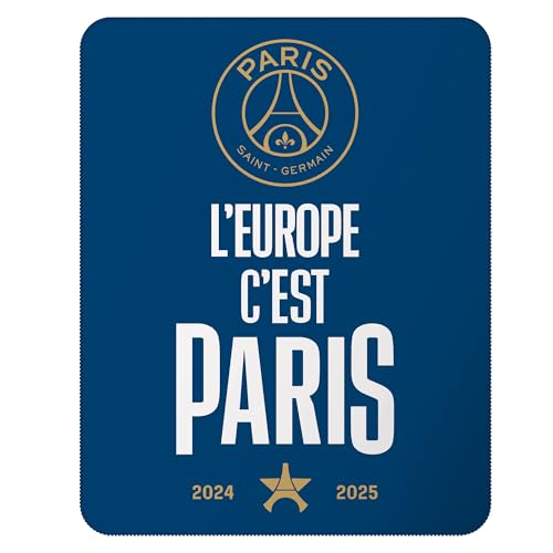 OMYDREAM PSG Fleece Blanket - 100% Polyester - 110 x 140 cm Print - Oeko-TEX - Football Supporter Gift (Blue, 110 x 140 cm)