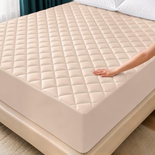 Quilted Mattress Topper, Twin-99x190 fits 40cm deep, Soft Mattress Pad