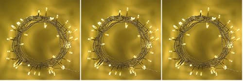 SHATCHI 20 Warm White LED Lights Clear Cable Battery Operated Fairy String Christmas Tree Wedding Party Birthday Garden Party Window Decorations (Pack of 3)