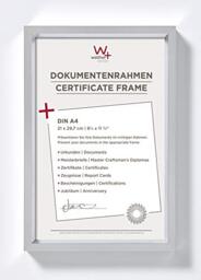 walther design Picture Frame Silver 21 x 29.7 cm (DIN A4) with PassepArtout, Steel Style Plastic Frame ES130S