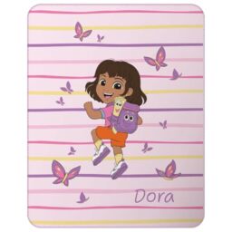 OMYDREAM Dora Wing Children's Blanket - Soft Fleece Blanket 110 x 140 cm - Ideal for Teenagers Bedroom - Fan Dora Gift - Girl