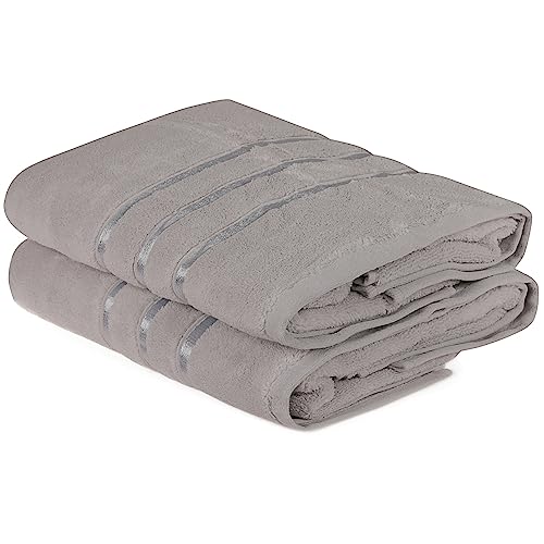 WELL HOME MOBILIARIO & DECORACIÓN Bath Towel Set (2 Piece) Light Blue and Light Grey