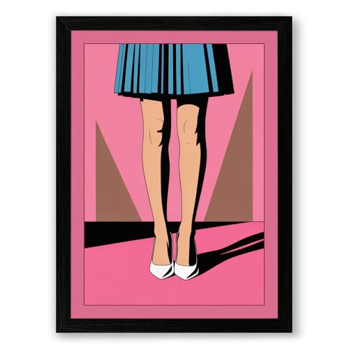 Pleated Skirt Study Modern Framed Wall Art Print A3 (42×29.7cm) Black, Wall Decor for Living Room, Bedroom, Office & Home, Ready to Hang, Art Gift