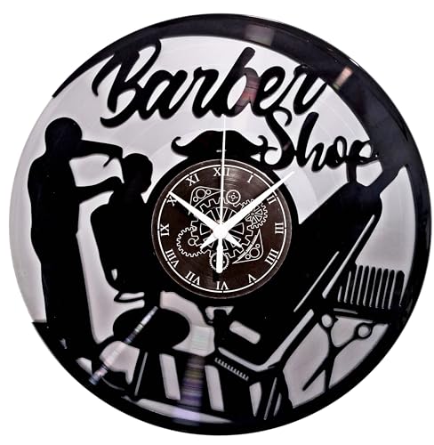 Instant Karma Clocks - Wall Clock - Barber Shop - Hair Salon - Hairdresser Stylist (Black And Silver B4)