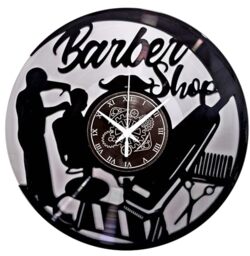 Instant Karma Clocks - Wall Clock - Barber Shop - Hair Salon - Hairdresser Stylist (Black And Silver B4)