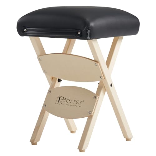 Master Massage Wooden Stool, Foldable, Easy to Travel and Lightweight in Black