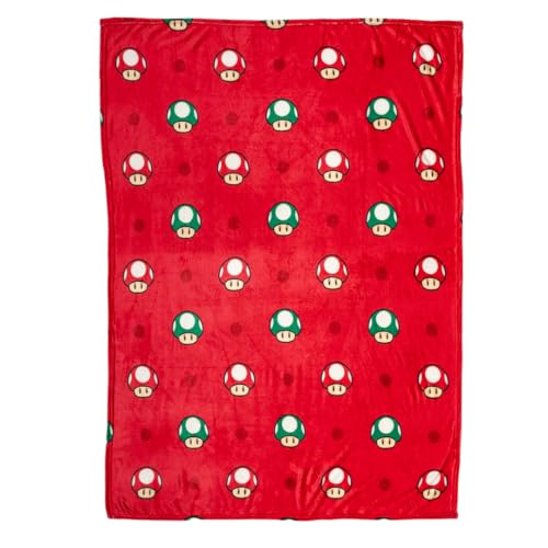 Franco Nintendo Super Mario Gaming Toad Kids Bedding Super Soft Plush Throw Blanket, 46 in x 60 in, (Officially Licensed Product)