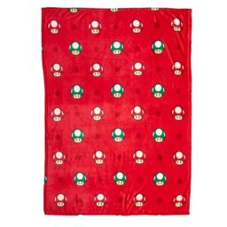 Franco Nintendo Super Mario Gaming Toad Kids Bedding Super Soft Plush Throw Blanket, 46 in x 60 in, (Officially Licensed Product)