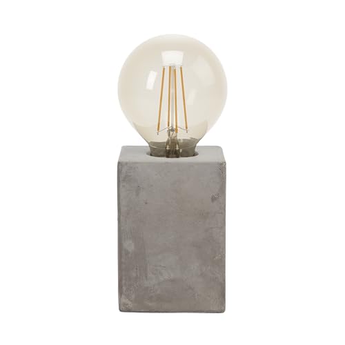 Eglo Prestwick Table lamp, Vintage Industrial Retro Table Light Fixture, Grey Concrete Bedside lamp with Switch, E27 Socket
