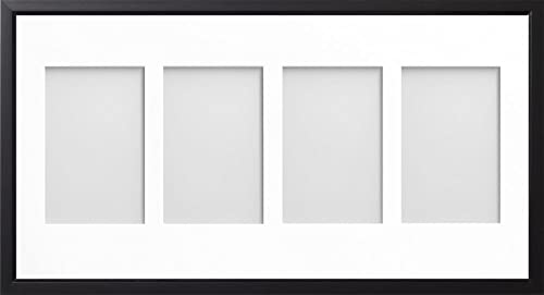 Frame Company Drayton Multi Aperture Photo Frame, Black, 20x10 for 6x4 inch (x4)