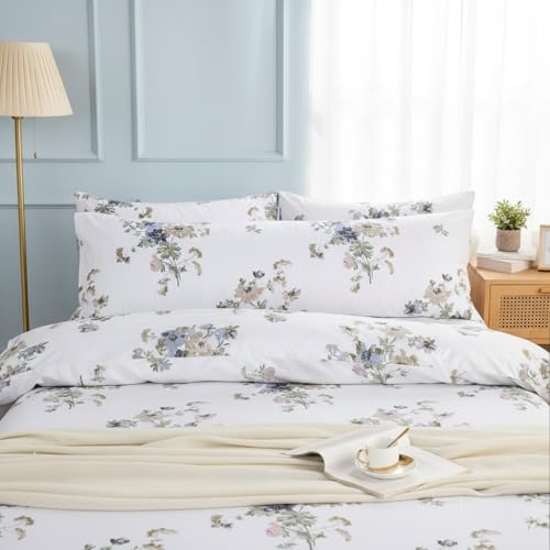 "Cozaline Body Pillowcase 100% Cotton Pillow Case, 1-Piece Vintage Garden Floral Print, Soft Breathable Envelope Closure Pillow Cover(Body, 20""x54"")"