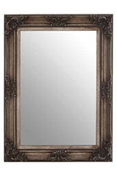 Premier Housewares Rectangular Wall Mirror/Classic Mirrors For Bathroom/Bedroom/Garden Walls Fancy Wall Mounted Mirrors For Hallway With Antique Silver Finish 83 x 7 x 113