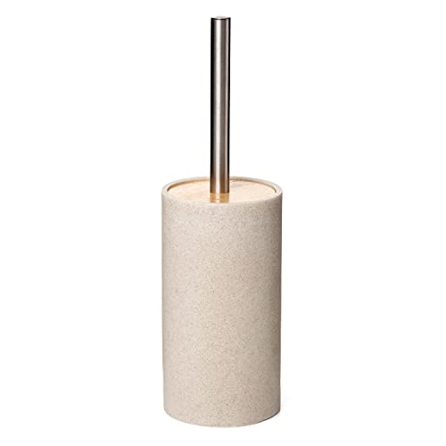 TATAY Toilet Brush - High-Strength Polyresin - Decorative and Elegant Design - Functional Toilet Brushes - 9.8 x 9.8 x 32.2 cm - Bora Collection - Beige