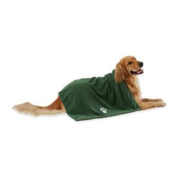 Bone Dry Pet Grooming Towel Collection Absorbent Microfiber X-Large, 41x23.5, Embroidered Hunter Green