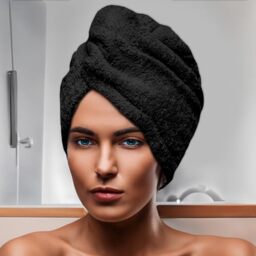 Soleil d'ocre, Cotton Bath Towel 24 x 62 cm Lagoon Black