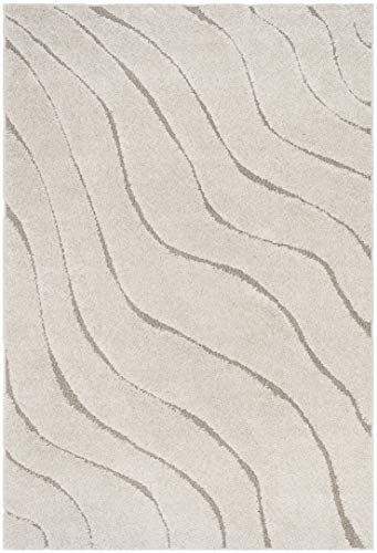 Safavieh Florida Shag Collection Shaggy Rug for Living Room Dining Room Bedroom High Pile Cream and Beige 24 x 36 Inch