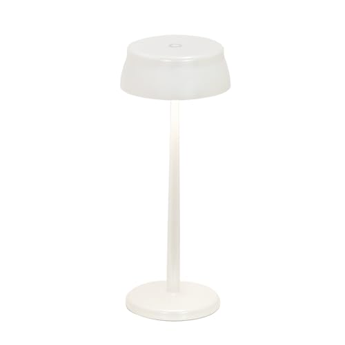 Zafferano, Sister Light Wi-Fi Lamp, Cordless Rechargeable Table Lamp with Remote Control, for Indoor and Outdoor Use, Dimmer, 2200-4000 K, Height 32,8 cm, Pearly White Colour