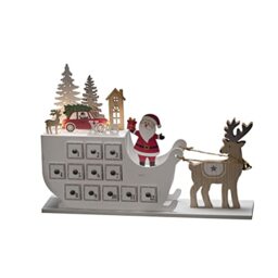 Konstsmide Christmas Lights/LED Winter Christmas Village Wooden Advent Calendar Welcome Light/Indoor Use (IP20)/Mains or Battery Operation (Excl.)/4 Warm White Diodes/Transparent Cable
