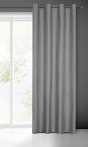 Eurofirany Plain Curtain with Eyelets for Living Room/Bedroom