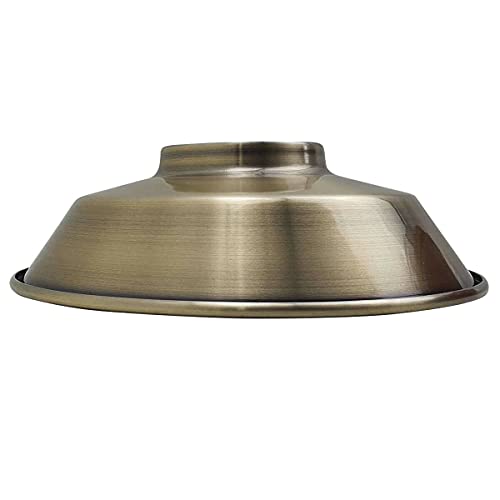 LEDSone Industrial Pendant Ceiling Light Shade, 22cm Retro Kitchen Pendant Ceiling Lights Vintage Metal Loft Bar Hanging Chandelier Lighting Rustic Pendant Lamp Shade (Green Brass)