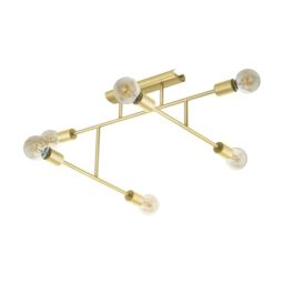 Eglo Ceiling Light Belsiana 1, 6 arm Lighting Made of Brushed Brass Metal