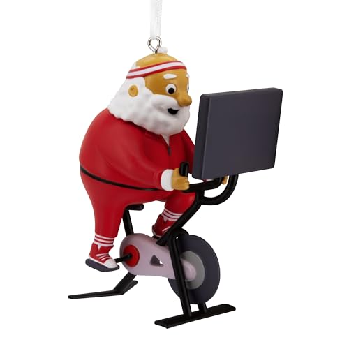 Hallmark Cycling Santa Christmas Ornament, Funny Gift