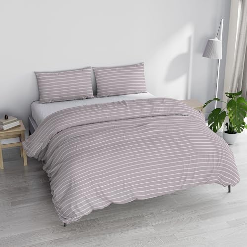 PRINTED COLORS Duvet Cover Set, Made in Italy, Pink Division, Double