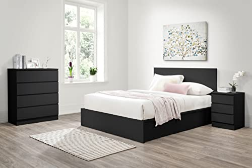 Birlea Oslo Black Double Ottoman Bed 4FT6 Bedstead Minimalist Design