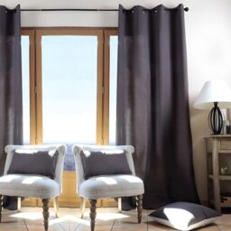 Lovely Casa R61490005 Duo Blackout Curtain Plain Cotton 240 x 135 cm Grey