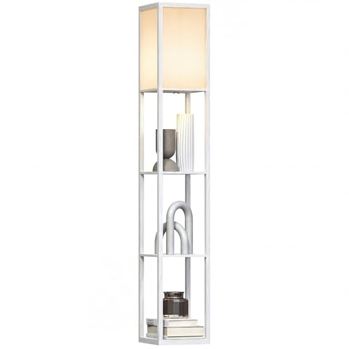 HOMCOM 3-Tier Floor Lamp, Bulb not Included, White