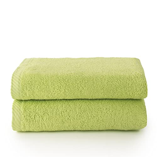 Top Towel - Plus - Large bath towels - Bath towels - 2 hand towels or sink- 50x100cm - 100% cotton - Lime