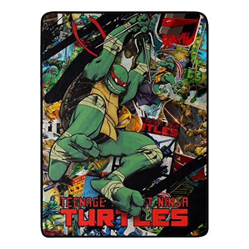 "Northwest Teenage Mutant Ninja Turtles Micro Raschel Throw Blanket, 46"" x 60"", Raph Attack"